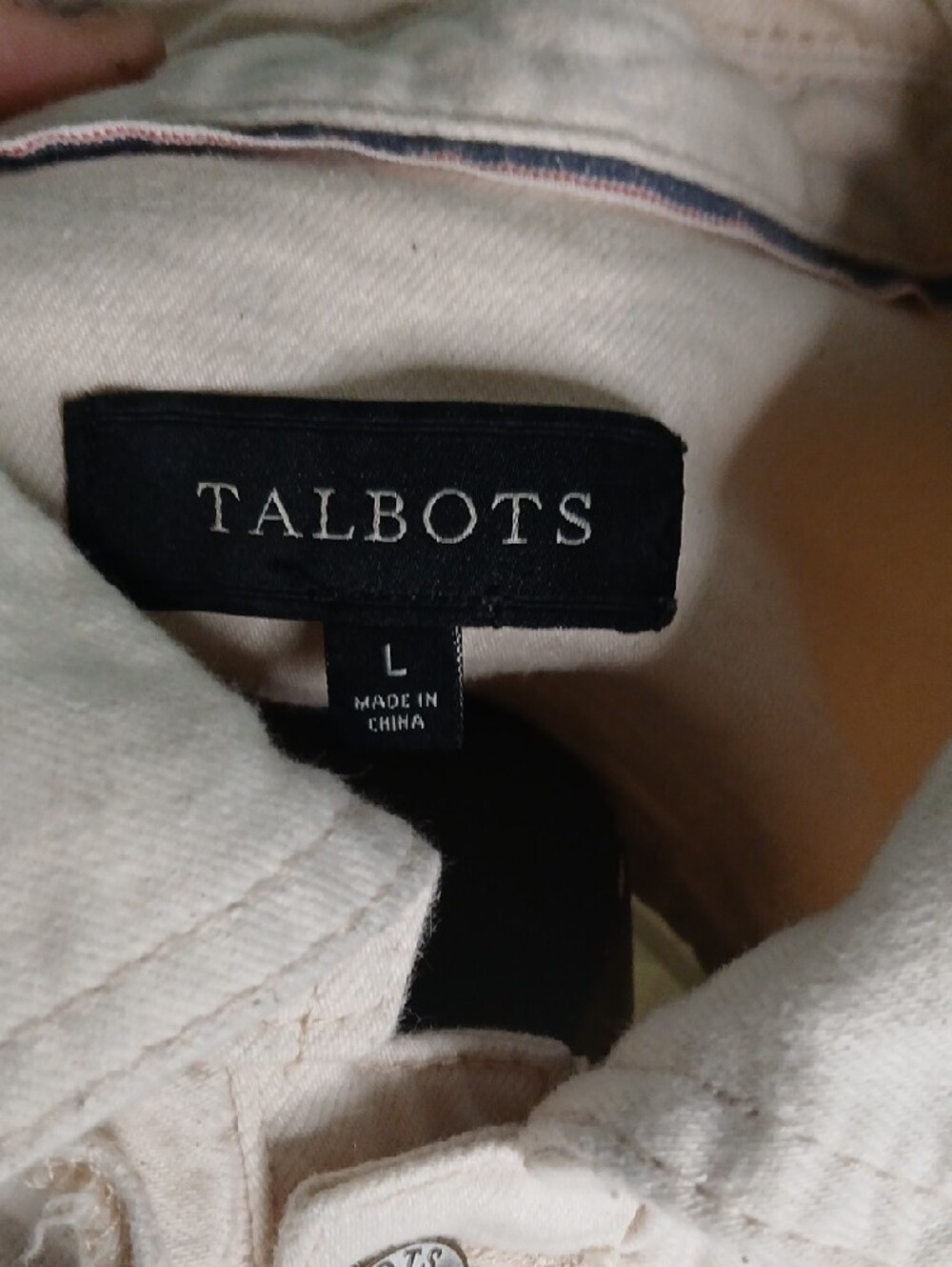 Talbots Cream Ruffle-Front Jean Jacket,szL - Picture 2 of 13
